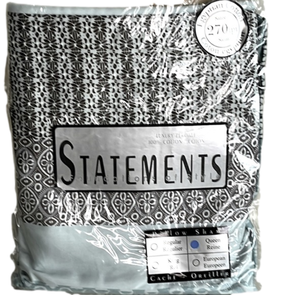 Final Price ✨New❗️Pillow ShamQueen Aqua Graphics 100% Cotton Canada 🇨🇦